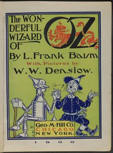 Frontispício de "O maravilhoso Feiticeiro de Oz" de Lyman Frank Baum de William Wallace Denslow