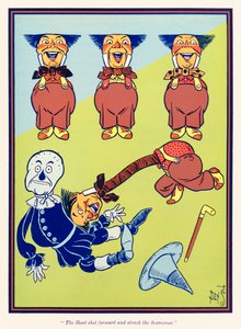 A cabeça disparou para a frente e atingiu o Espantalho. de O Feiticeiro Maravilhoso de Oz por L. Frank Baum de William Wallace Denslow