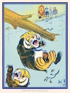 A árvore caiu com um estrondo no golfo. do maravilhoso mágico de Oz de L. Frank Baum de William Wallace Denslow