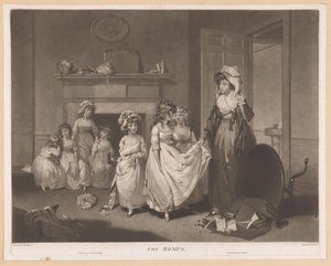 Tinta no vestido de uma das meninas The Romps (título no objeto) de William Ward