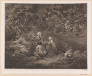Descansando a família em uma floresta Gesso (título no objeto) de William Ward