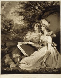 As Filhas de Sir Thomas Frankland, Baronet, 1797 (mezzotint em tinta marrom) de William Ward