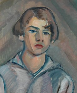 Retrato de um Jovem de Cabelo Comprido de William Watson Peploe