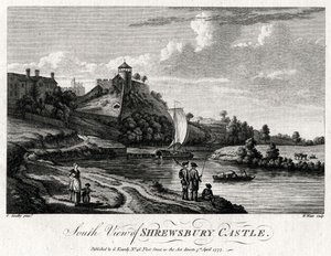 Vista sul do Castelo de Shrewsbury, Shropshire, 1777