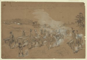 A Cavalaria de Kautz regressa ao acampamento nas linhas de Mordomos Generais após a sua incursão Resumo/médio de William Waud