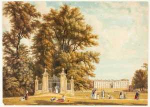 Entrada para a Avenida de Clare Hall Piece, Cambridge de William Westall