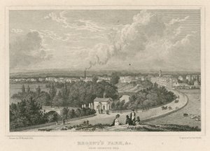 Regent&39;s Park, em Londres, a partir de Primrose Hill de William Westall