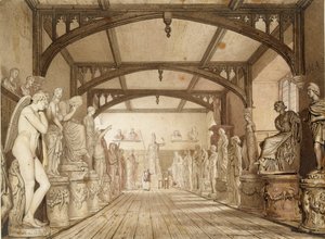 A Galeria de Esculturas nas Escolas Examinadoras, Oxford, 1813 de William Westall