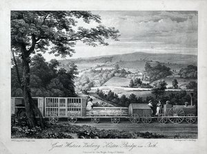 Great Western Railway, Kelston Bridge perto de Bath, c.1835-40 (litografia sobre papel) de William Weston Young