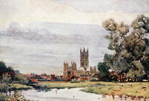 Canterbury from the Meadows (cor litho) de William Wiehe Collins