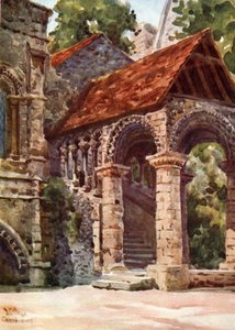 Canterbury, a escada normanda (cor litho) de William Wiehe Collins