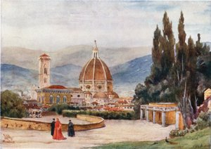 Florença. O Duomo, dos Jardins de Boboli (lito colorido) de William Wiehe Collins