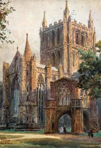 Hereford, o Transept Norte (cor litho) de William Wiehe Collins