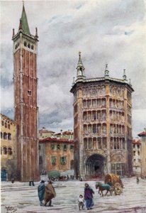 Parma. A Catedral e Baptistério (cor litho)
