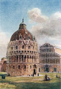 Pisa. O Baptistério (cor litho) de William Wiehe Collins