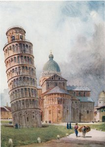 Pisa. O Campanile e Duomo (cor litho) de William Wiehe Collins