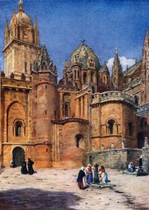 Salamanca, a Catedral Velha (cor litho) de William Wiehe Collins