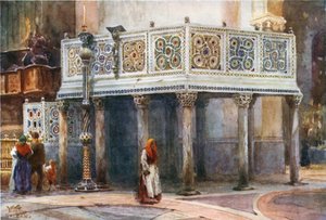 Salerno. Um púlpito na Catedral (lito a cores)
