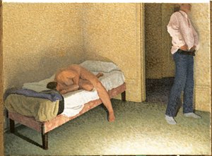 Interior com um enfeite de figura de William Wilkins