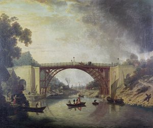 A ponte do ferro fundido perto de Coalbrookdale, c.1780