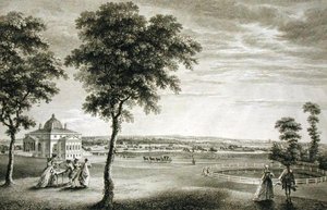 Foots-Cray Place em Kent o assento de Bourchier Cleeve Esq. (1715-60) (gravura) de William Woollett