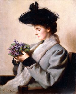 O nosegay de violetas - retrato de uma mulher, 1905