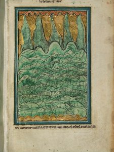 &39;O Dilúvio de Noé&39;, c.1250 (tinta e pigmento no pergaminho) de William de Brailes