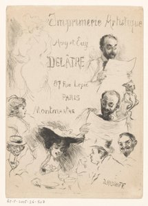 Cartão de visita da impressora Eugène Delâtre em Paris de Willibald Wolf Rudinoff
