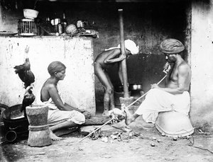 Uma cozinha indiana, c.1870s