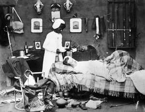 Menino, trazer, começo matutino, chá, para, seu, mestre, índia, c.1870s