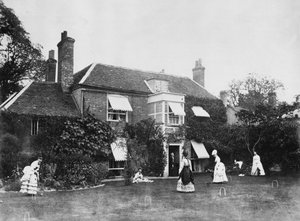 Croquet no gramado em Elm Lodge, Streatley, c.1870s