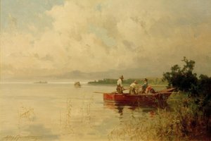 Pescador no Chiemseeufer de verão de Willy Moralt