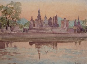 871 Sunset, Wat Maharthat, Sukhotai de Wilson Clive