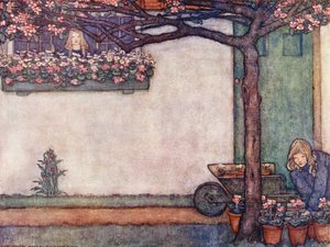 Livro infantil de jardinagem: Um jardim de janela (litografia a cores)