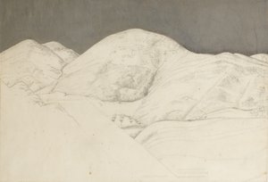 Estudo de paisagem para Santisima Trinita, c.1924 (lápis e óleo sobre papel) de Winifred Knights