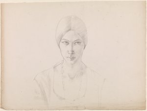 Autorretrato (lápis sobre papel) de Winifred Knights
