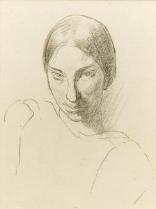 Auto-retrato, c.1923 (giz preto sobre papel)