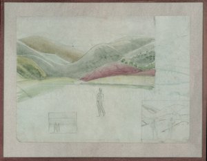 Estudo para a Santissima Trinita, c.1924 (lápis e aguarela sobre papel) de Winifred Knights