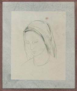 Estudo para retábulo de São Martinho, c.1928 (lápis sobre papel) de Winifred Knights