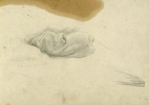 Estudo para mulher adormecida para Santissima Trinita, c.1924-30 (lápis sobre papel)