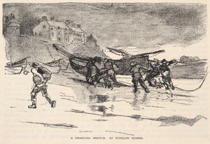 Um esboço a carvão, de The Century Magazine, novembro de 1883 de Winslow Homer
