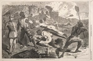 Uma concha nas trincheiras rebeldes de Winslow Homer
