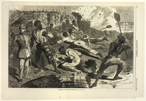 Uma concha nas trincheiras rebeldes de Winslow Homer