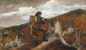 Um caçador e cães de Winslow Homer