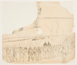 Uma coluna de infantaria na marcha de Winslow Homer