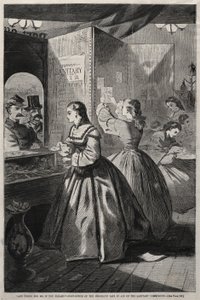 Qualquer coisa para mim, por favor - Correios da Feira de Brooklyn em Aid ..., 1864. de Winslow Homer