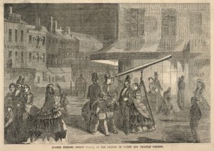 Boston Evening Street Scene, na esquina das ruas Court e Brattle, de Ballou