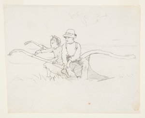 Menino e menina em um arado de Winslow Homer