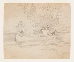 Canoa com três homens de Winslow Homer