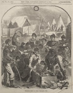 Caixas de Natal no acampamento - Natal de 1861 de Winslow Homer